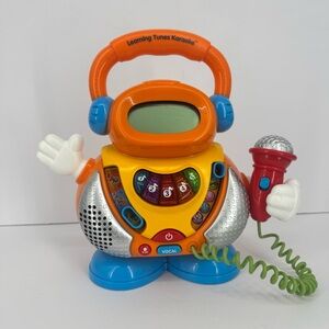 VTECH LEARNING TUNES KARAOKE TOY WITH MICROPHONE 15 TUNES LIGHTS EUC
